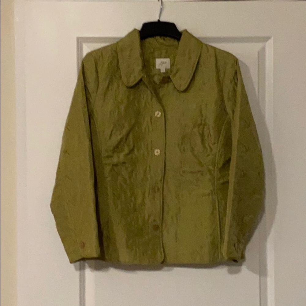 Women’s JJill Green Embroidery Jacket Size L